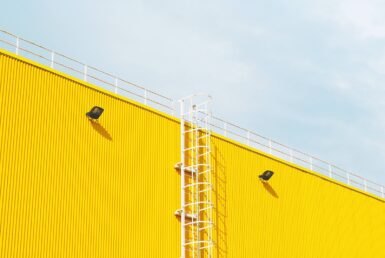 white steel ladder